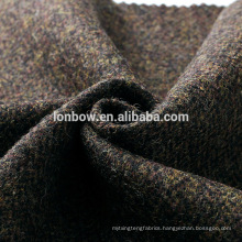 2018 100% wool tweed jacket fabric brown herringbone quality